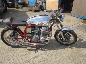 Steves Manx Norton framed CB750